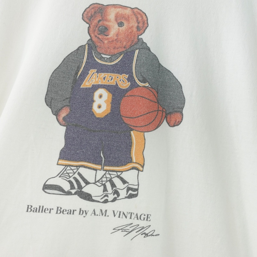 CHAMPION Kobe Bryant Shirt Adult Large Teddy Bear Baller A M Vintage Fan White